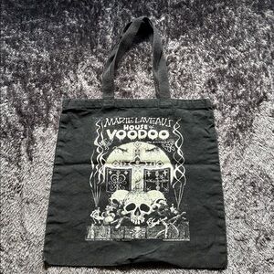 Marie Laveau's House of Voodoo New Orleans Black Tote Bag Shopper Cotton Laveau